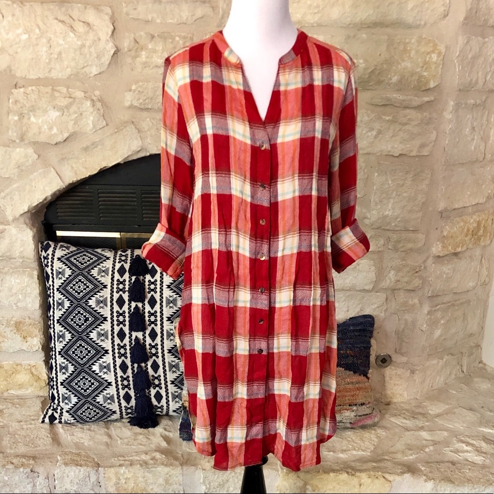 Soft plaid tunic dress Anthropologie